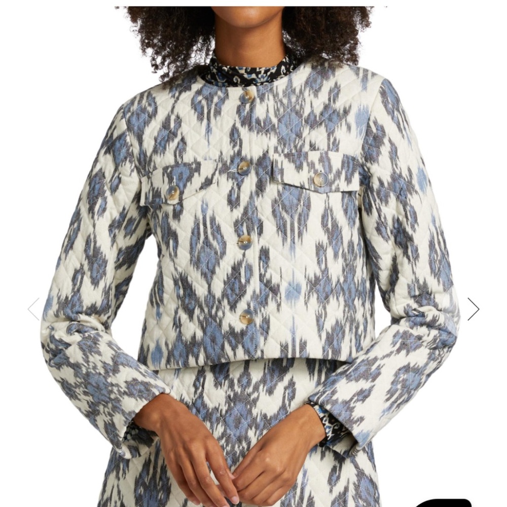 Blue and White Patterned Jacket